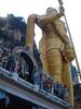 The statue of Lord Murugan at the Batu Caves. Constructed of tons of concrete, steel reinforcing bars, and gold paint, the monument - unveiled in 2006 - took three years to complete. In Hindu mythology, Lord Murugan was a Hindu deity created by Lord Siva to defeat the demon Surapadman. 