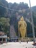 The Batu Caves, fronted by a statue of Lord Murugan, are a series of caves and cave temples built into a limestone hill located in the Gombak district north of Kuala Lumpur. Originally the caves were a shelter for indigenous folk; later the Japanese dug guano out of the caves. In 1891, they were turned into a Hindu shrine. The best known temple is Cathedral Cave; there is also an Art Gallery Cave, a Museum Cave, and a Ramayana Cave (devoted to the life of Rama). 