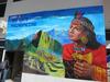 Mural in Cuzco celebrating the centennial of the &quot;rediscovery&quot; of Machu Picchu in 1911.