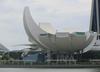 The ArtScience Museum on Marina Bay in Singapore resembles a lotus flower. The museum is part of the Marina Bay Sands hotel and casino.