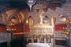 The crypt of the Cathedral of the Holy Cross and Santa Eulalia in Barcelona. The saint is the patron of the Spanish city.