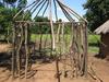 A frame for a rondavel (house) usually only 3 to 5 meters in diameter.