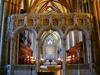 The Choir of Bristol Cathedral (the Cathedral Church of the Holy and Undivided Trinity). The church was founded in 1140 as Saint Augustine&apos;s Abbey, and rebuilt in 1542 in the Romanesque style; it was added on to again in the 19th century.