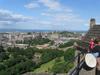 A view of Edinburgh from its castle. The Firth of Forth, the estuary of Scotland&apos;s Forth River, may be seen in the background.