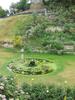 Gardens and pond at Windsor Castle in Berkshire, England.