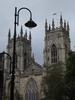 A view of the towers on the western front of York Minster. Construction on this Gothic cathedral, one of the largest in northern Europe, began in 1220; it was not completed until 1472.