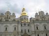 A close-up of the murals and icons that decorate the Uspensky Sobor (Dormition Cathedral), the main church of the the Kyiv Pechersk Lavra (Kyiv Monastery of the Caves) complex.
