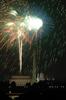Fourth of July fireworks in Washington, DC; view of the Lincoln Memorial, the Washington Monument, and the US Capitol.