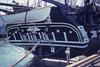 The stern of the frigate USS Constitution docked at Pier 1 of the Charleston Navy Yard (Boston).