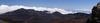 Panorama of Haleakala (House of the Sun) crater in East Maui; the volcano forms three quarters of the island of Maui. The oblong crater is roughly 11 km (7 mi) long, 3 km (2 mi) wide, and 800 m (2,600 ft) deep and lies within Haleakala National Park.