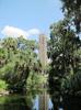 The 62.5 m (205 ft) Singing Tower - composed of marble and coquina (limestone formed of shells and coral) - is the focal point of Bok Tower Gardens (Lake Wales, Florida). Dedicated by President Calvin Coolidge in 1929, the tower is listed as a National Historic Landmark. Carillon music is played daily.