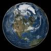 A global view of the Arctic on 21 September 2005, the date at which the sea ice was at its minimum extent for the year in the northern hemisphere. Image courtesy of NASA.