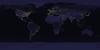 A view of the world by night. The brightest areas of the Earth are the most urbanized, but not necessarily the most populated. (Compare Western Europe with China and India.) Cities tend to grow along coastlines and transportation networks. The US interstate highway system appears as a lattice connecting the brighter dots of city centers. In Russia, the Trans-Siberian railroad is a thin line stretching eastward. The Nile River, from the Aswan Dam to the Mediterranean Sea, is another bright thread through an otherwise dark region. Image courtesy of NASA.