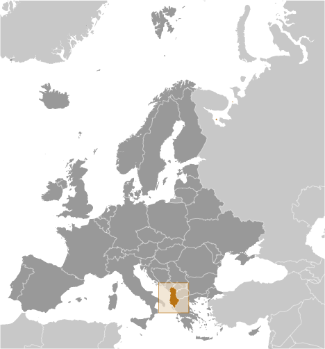 Locator Map for Albania