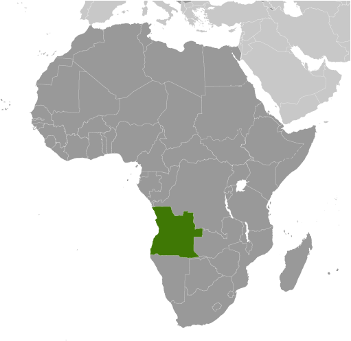 Locator Map for Angola