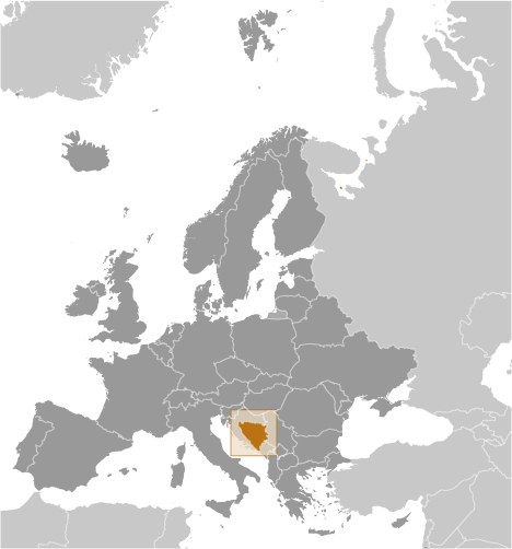 Locator Map for Bosnia and Herzegovina