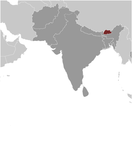 Locator Map for Bhutan