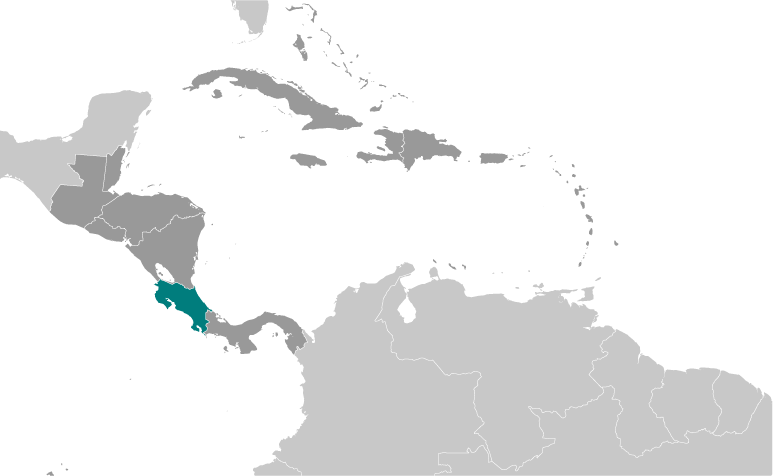 Locator Map for Costa Rica