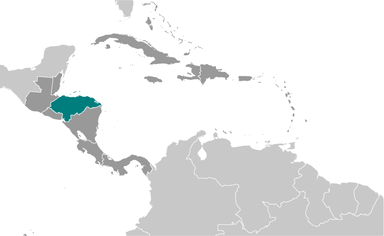 Locator Map for Honduras