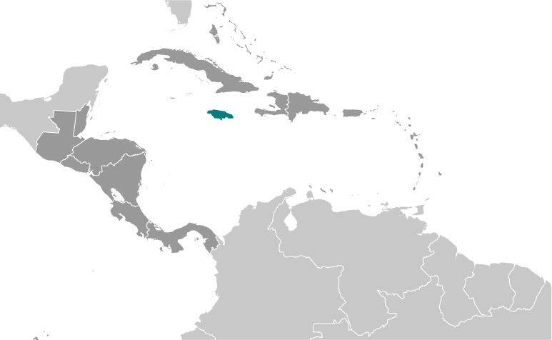 Locator Map for Jamaica