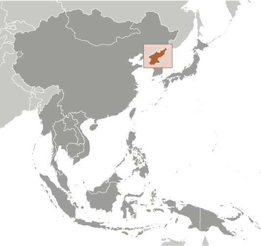 Locator Map for Korea, North