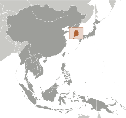 Locator Map for Korea, South