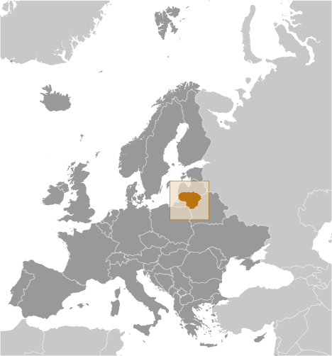 Locator Map for Lithuania