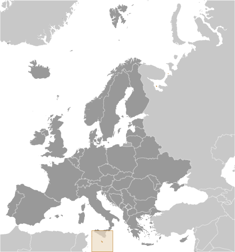 Locator Map for Malta