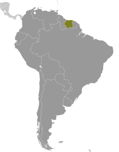 Locator Map for Suriname