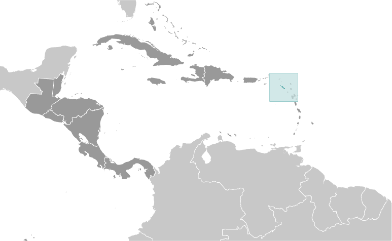 Locator Map for Saint Kitts and Nevis