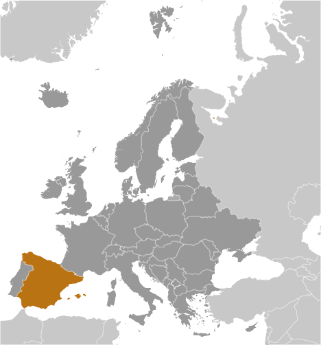 Locator Map for Spain