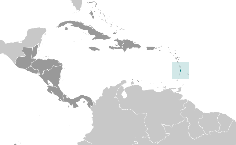 Locator Map for Saint Lucia