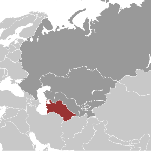 Locator Map for Turkmenistan