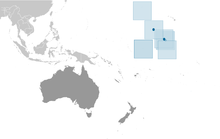 Locator Map for United States Pacific Island Wildlife Refuges