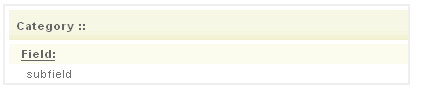 organized by category, field, then subfield